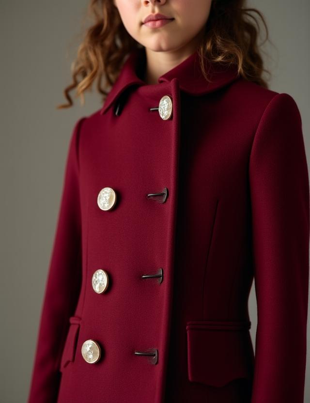Cappotto in lana merino con bottoni in madreperla